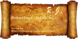 Rokosinyi Jolán névjegykártya